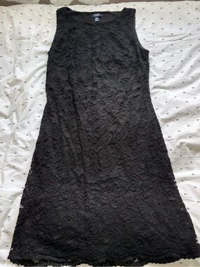 Black lace a line dress